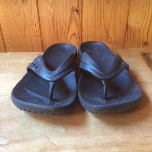 CROCS Kadee Black Flip Flop Thong Comfort Slip On Lightweight Sandal W Size 7 - Picture 2 of 10